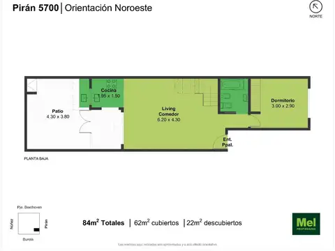 Depto Tipo Casa en Venta de 2 dormitorios