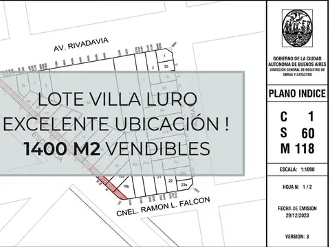 Terreno en Venta en Villa Luro, Capital Federal
