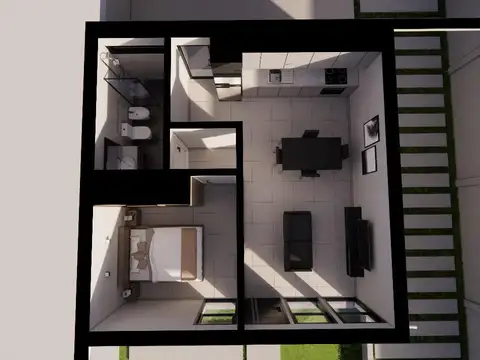 Departamento 2 amb. con entrada p/auto - Santa Clara del Mar