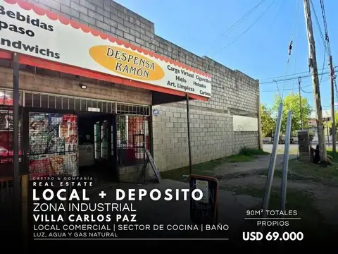 Venta Local Comercial Con Depósito Y Baño – Av. Brasil Y Uspallata – Villa Carlos Paz
