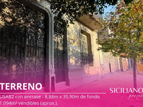 Terreno - Villa Crespo - USAB 2 - 8,88m x 35,90m de fondo - 319,2m²
