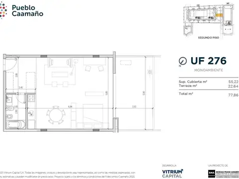 Departamento en Venta de 1 dormitorio