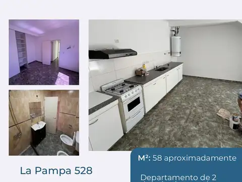 Departamento 2 ambientes en PB – Apto crédito – La Pampa al 500