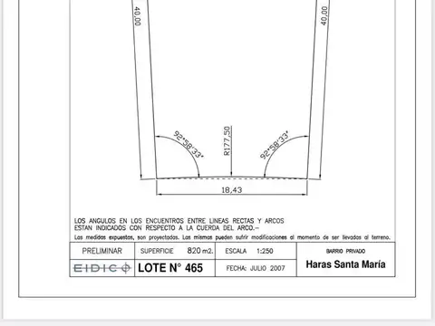 Terreno en Venta de 820,0 m2