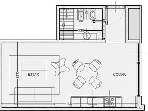 Departamento en Venta de Monoambiente