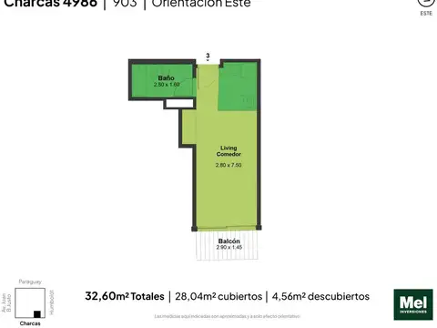 Charcas 4900, Piso 9°