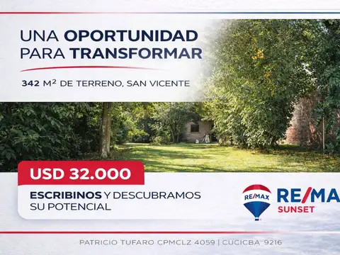 CASA A REFACCIONAR EN VENTA SOBRE LOTE DE 342 M² E