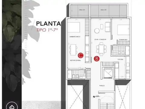 Departamento 4 ambientes con 2 baños