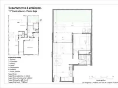 Departamento en Venta de 2 ambientes