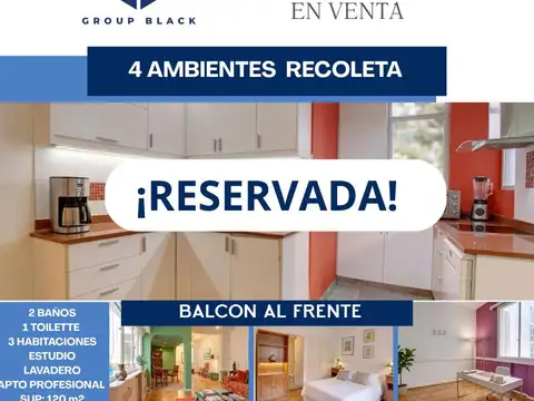 Departamento 4 Ambientes en Recoleta Semipiso al Frente con Balcón y Baulera en venta