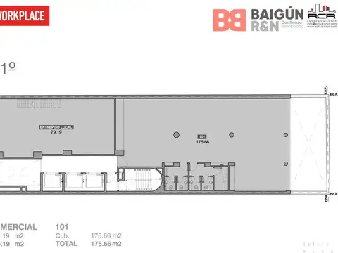 Oficina Monoambiente con 4 baños
