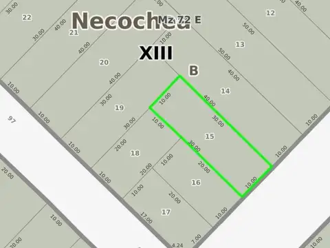 Terreno en Venta 10  mts Frente