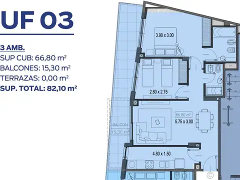Departamento en Venta con 1 cocheras