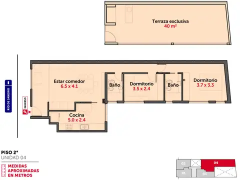 Río de Janeiro y Zeballos - Amplio Dpto de 2 Dormitorios. 
