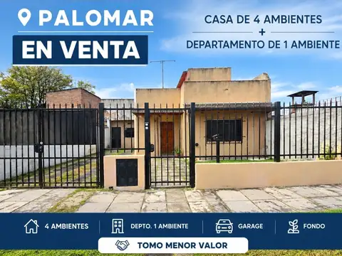 Venta en El Palomar Casa de 3 Ambientes + Departamento de 2 Ambientes F: 11176