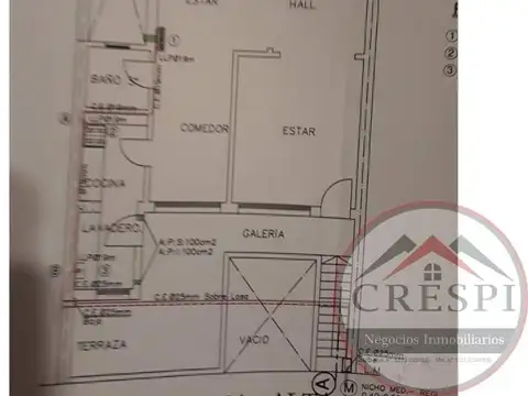 Depto Tipo Casa 5 ambientes con 2 baños