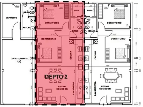 Departamento en Venta con 1 cocheras