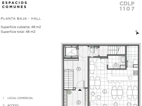 Departamento 3 ambientes con 2 baños