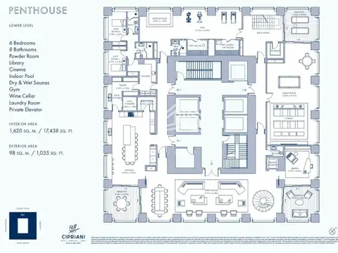 Venta Penthouse apartamento seis dormitorios Punta del este playa Brava edificio Cipriani