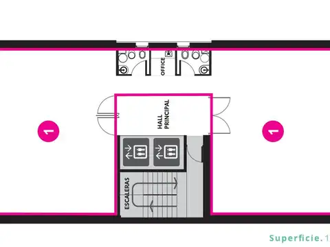 Piso exclusivo de oficinas con cohera en edificio Centrum