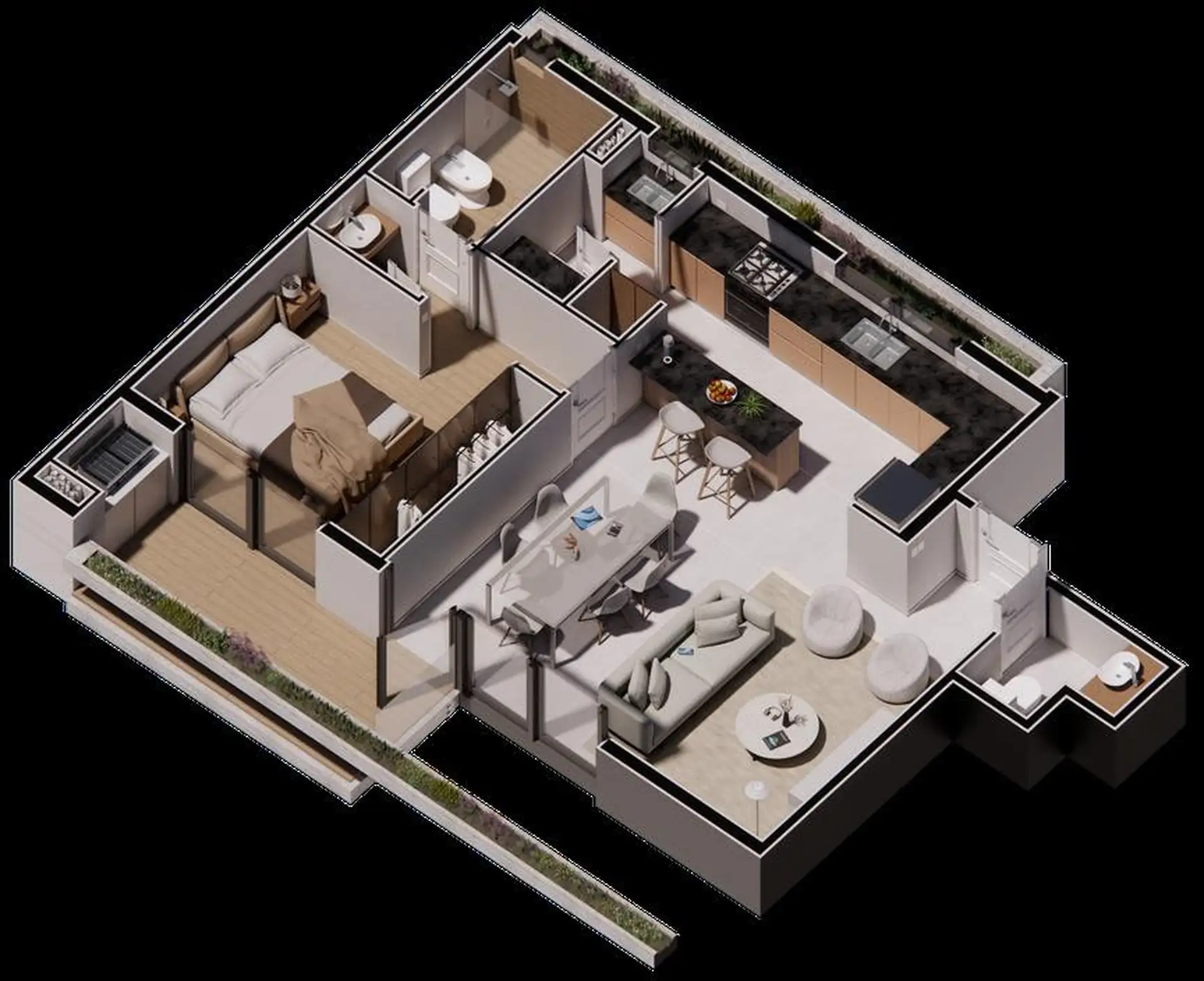 Departamento 2 amb, 63m² en Punta de Arenas XVII — Aldrey