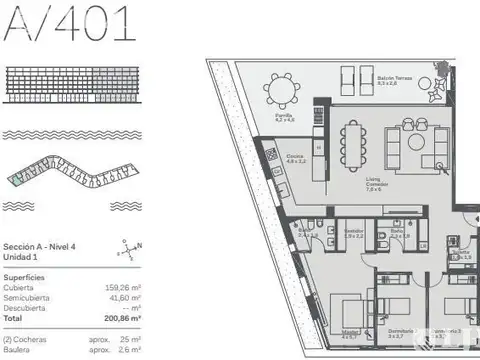 Departamento en Venta de 4 ambientes