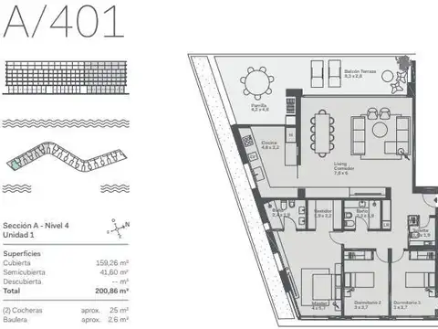 Departamento en Venta de 4 ambientes