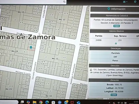 Terreno en Venta 24  mts Fondo