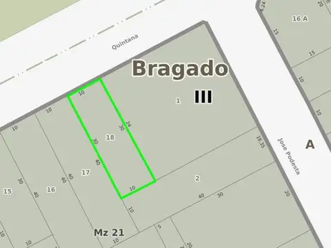 Terreno en Venta 10  mts Frente