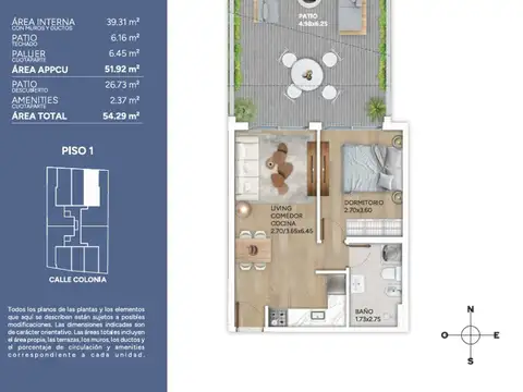 Patio 1 dorm en Hub Cordon con Amenities 2027