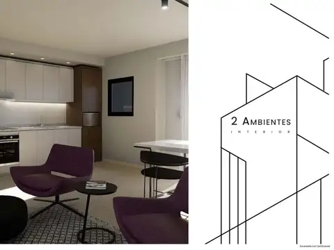Departamento 2 ambientes con 1 baño