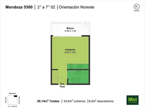 Mendoza 5300, Piso 2