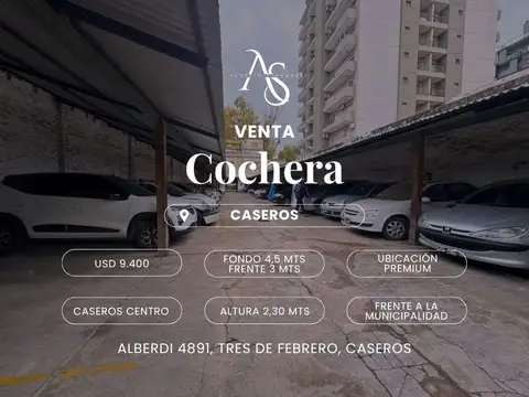 cochera en venta   en centro de casero frente a la municipalidad