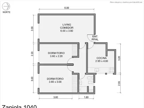 Departamento en Venta de 3 ambientes
