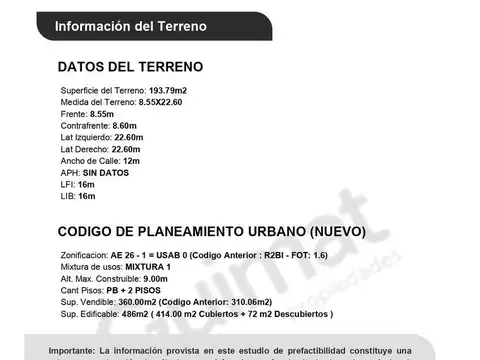 Terreno en Venta de 193,0 m2
