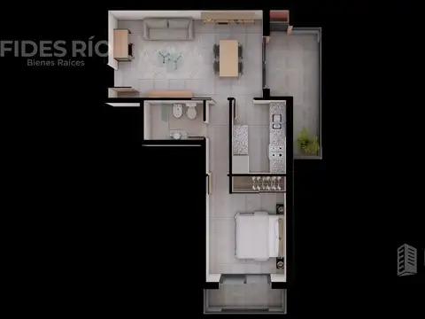 Departamento en Venta de 1 dormitorio