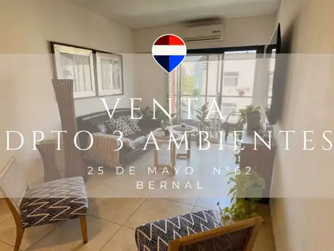 VENTA DPTO 3 AMBIENTES CON COCHERA BERNAL CENTRO