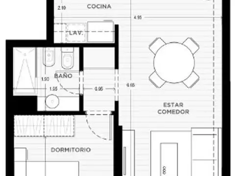 Departamento en Venta de 2 ambientes