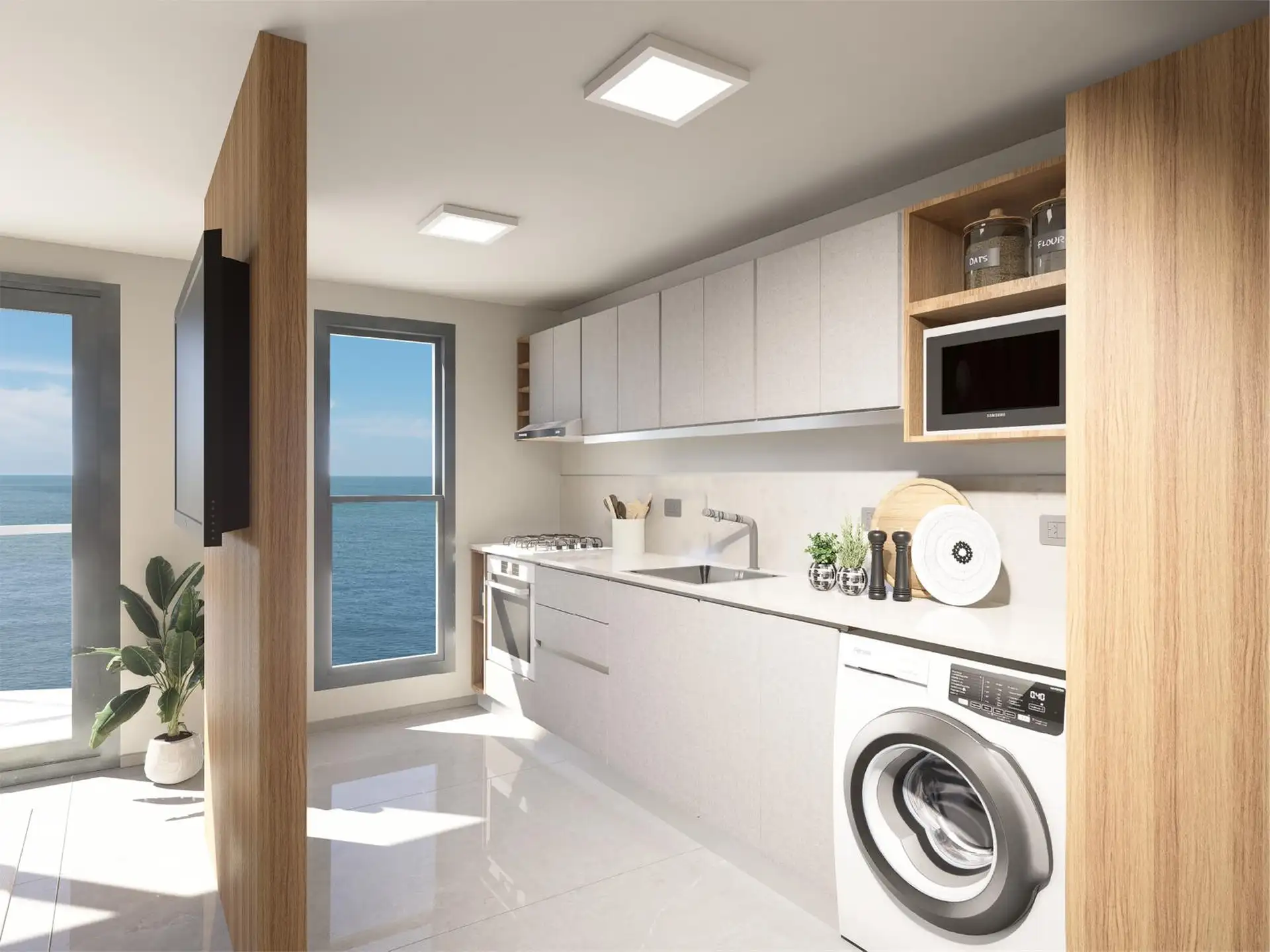 Depto 2 amb, 65m² con balcón terraza y vista al mar — La Perla Sur