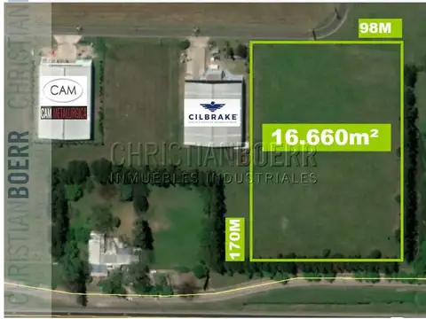 FRACCION INDUSTRIAL DE 16.660M² - 98M SOBRE COLECTORA - PARQ