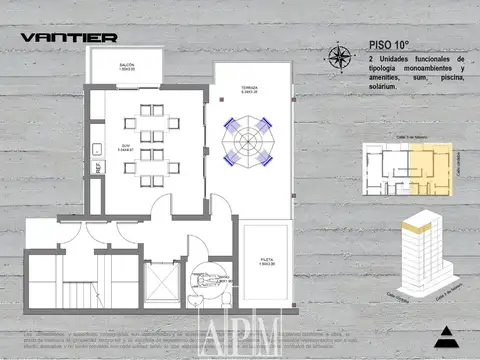 Departamento Monoambiente con 1 baño
