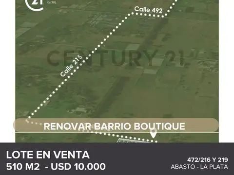 LOTE EN VENTA EN LA PLATA, RENOVAR BARRIO BOUTIQUE