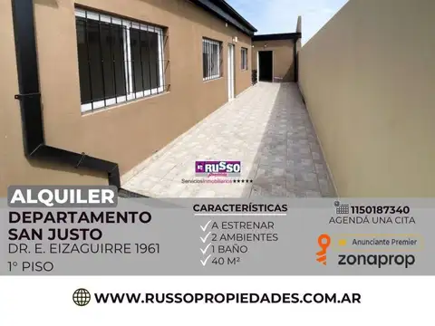 Departamento en Alquiler de 2 ambientes San Justo