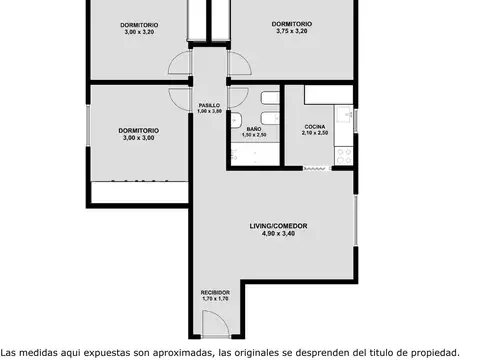 Departamento 4 ambientes con 1 baño