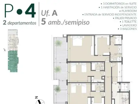 Departamento en el emprendimiento TORRE ESMERALDA