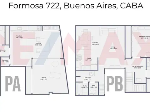 Depto Tipo Casa 6 ambientes con 2 baños