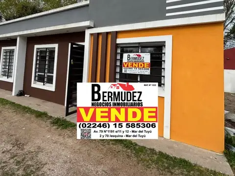 Venta Chalet  3 Ambientes En Calle 75 E/ 8 Y 9 Mar Del Tuyu