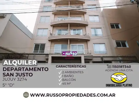 Alquiler departamento San Justo 2 ambientes
