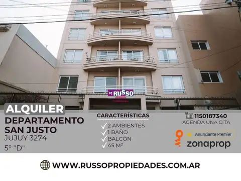 Alquiler departamento San Justo 2 ambientes