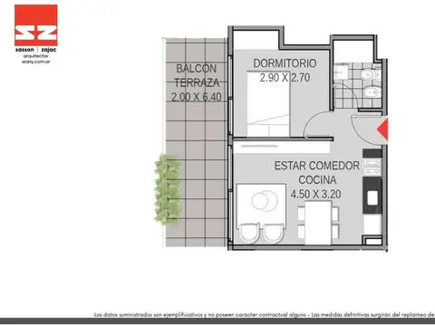 Departamento 2 ambientes con 1 baño